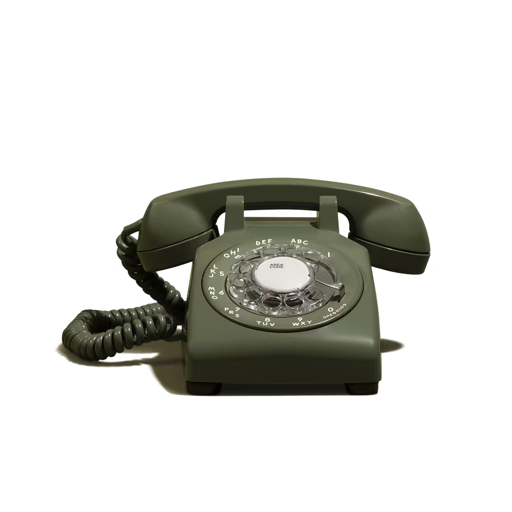 The Donna - Olive Green Rotary Phone Audio Guest Book