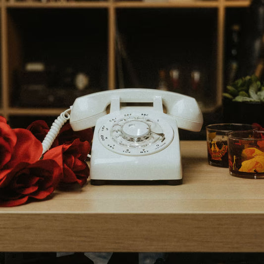 The Billy - White Rotary Phone Audio Guest Book