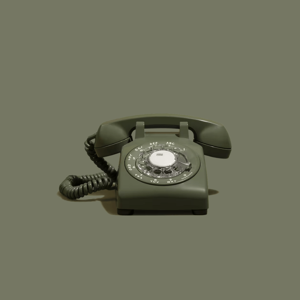 The Donna - Olive Green Rotary Phone Audio Guest Book - Meta To Beep