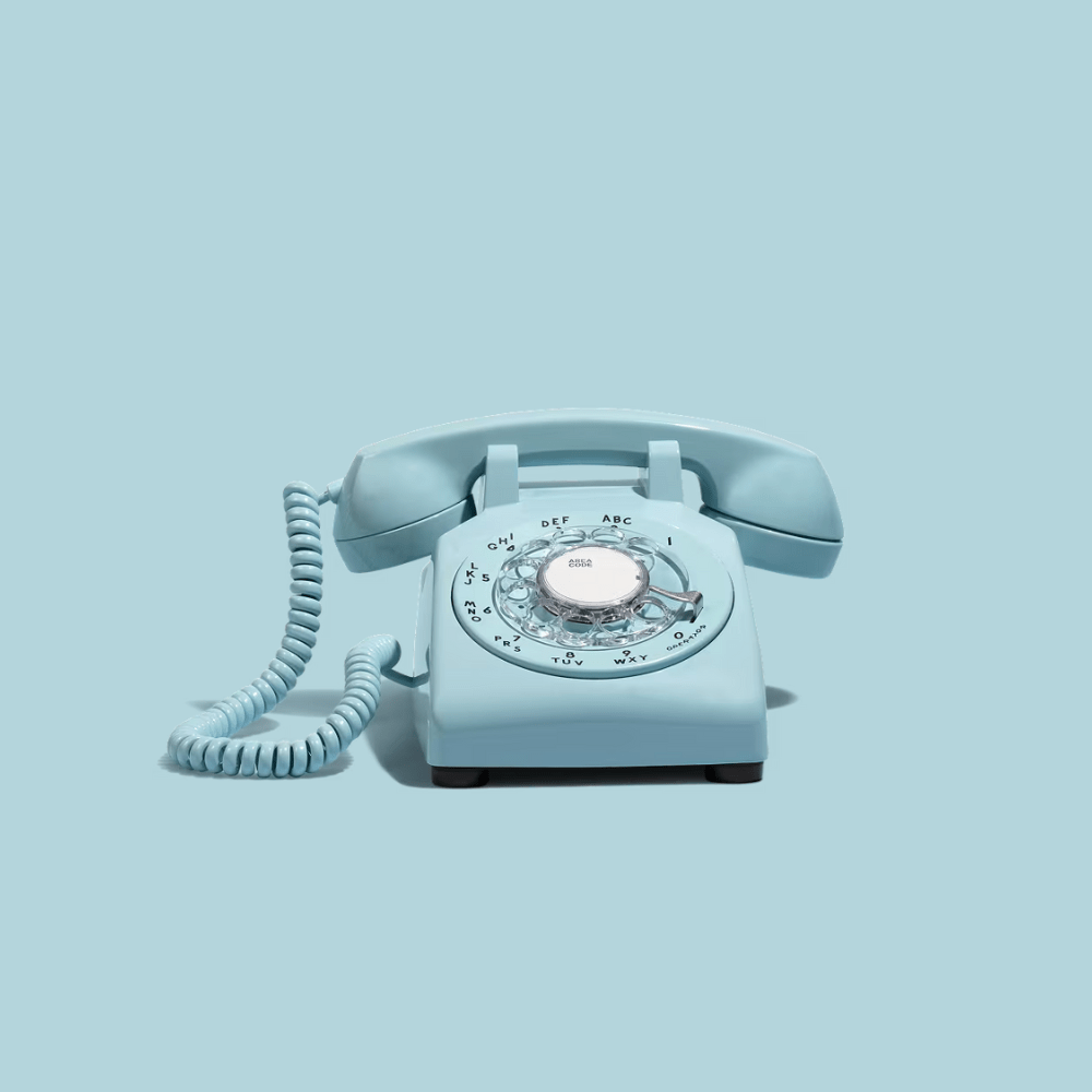 The Elton - Baby Blue Rotary Phone Audio Guest Book - Meta To Beep