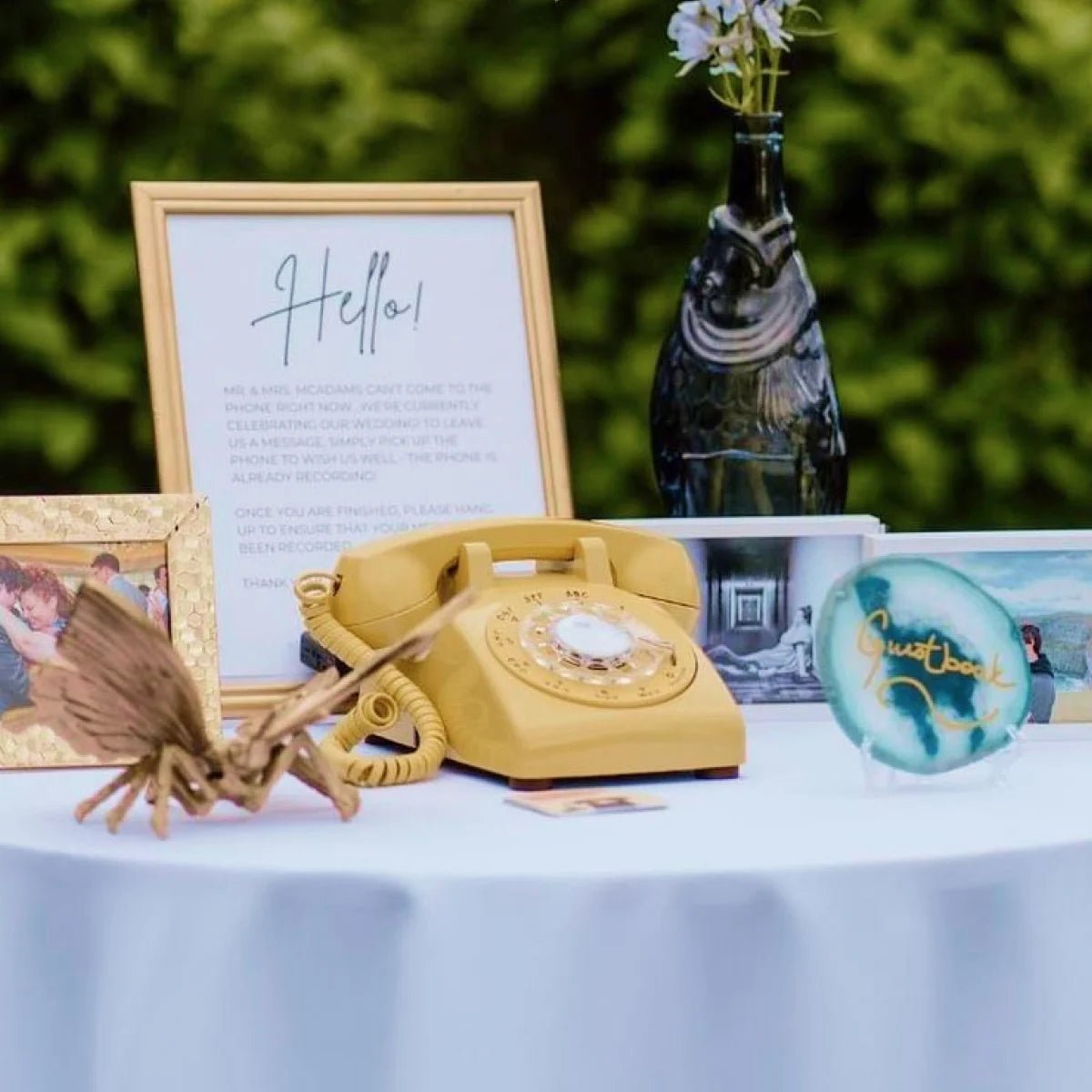 The Freddie - Yellow Rotary Phone Audio Guest Book - Meta To Beep