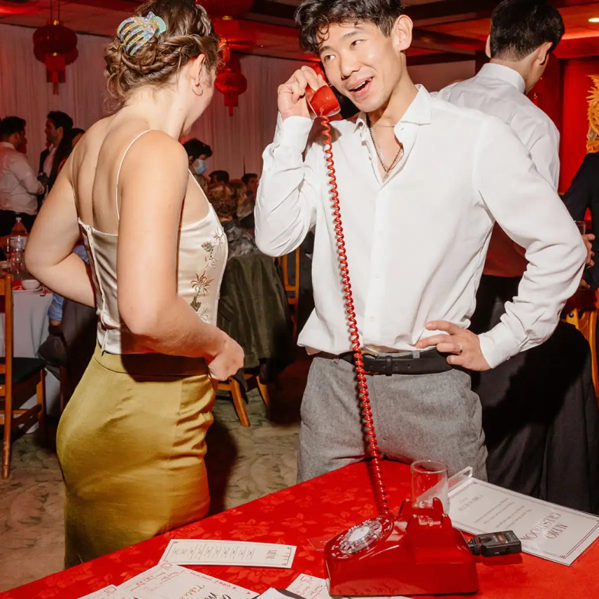 The Stevie - Red Rotary Phone Audio Guest Book - Meta To Beep